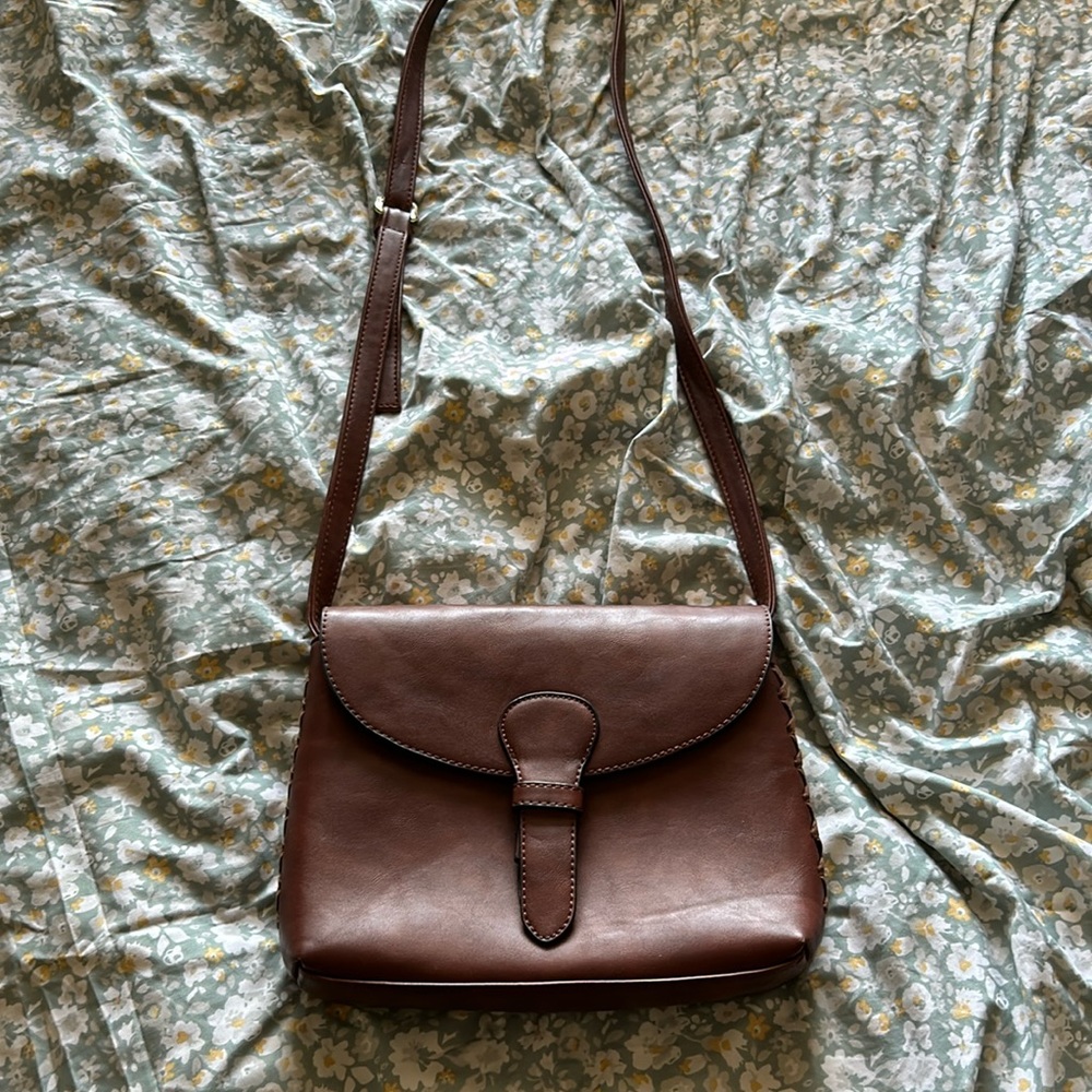 Faux leather crossbody bag
